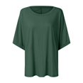 thumbnail image 4 of Vetement Femme ete 2025 Womens Short Sleeve Oversized Tops Summer Crew Neck Loose Casual Tee T Shirt Casual T Shirt Long Sleeve Running Shirts Workout Dry Tee Shirts Women Solid Color Womens XL, 4 of 4