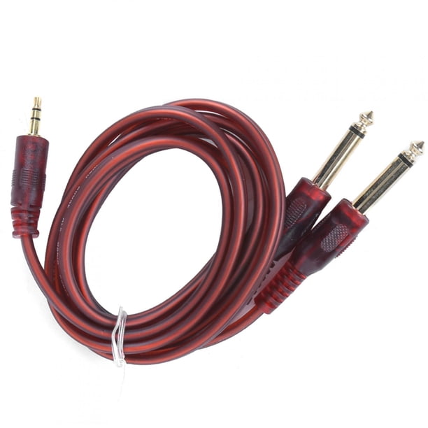 Cable De Audio Cable De Audio Accesorio De Audio Cable De Audio Cable Mezclador De Computadora Estéreo De 3,5 Mm A Enchufe Doble De 6,35 Mm Funda De Goma De 1,5 Metros Rojo ANGGREK Audio Cord