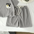 thumbnail image 5 of Leey-World Boys Pajama Shorts Set Soft Short Sleeve Tops and Shorts Summer PJs Summer Pajamas Soft Cute Set for 2t 3t 4t 5t 6t 7t Summer Pjs Kids(120,Grey), 5 of 5
