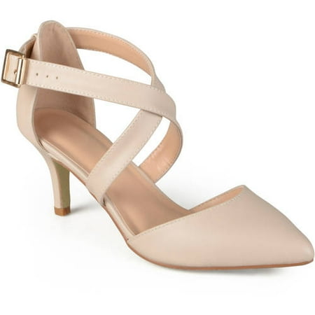 White Patent Ankle Straps - Brinley Co. Women's Matte Pointed Toe Ankle Strap Pumps