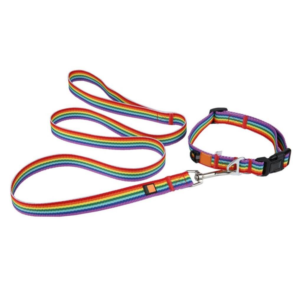 Hazel Tech New Small And Mediumsized Dog Collar + Leash Set 7 Color Collar Dog Rope Teddy