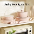 thumbnail image 4 of Juego de utensilios de cocina Redchef Ceramic Antiadherente, 16 piezas con mango, color rosa, 4 of 9