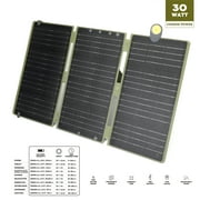 Swiss Tech Foldable Solar Panel, 30W, USB-A and USB-C, Phone Charger, Waterproof, Emergency Use, Panel Only