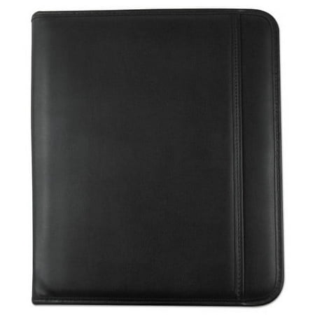 Universal Leather Textured Zippered PadFolio with Tablet Pocket, 10 3/4 x 13 1/8, Black