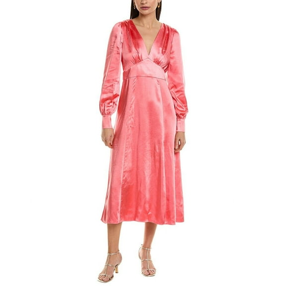 Ted Baker womens  Blouson Midi Dress, 3, Orange