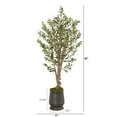 thumbnail image 2 of Nearly Natural 62in. Olive Artificial Tree in Ribbed Metal Planter, 2 of 3