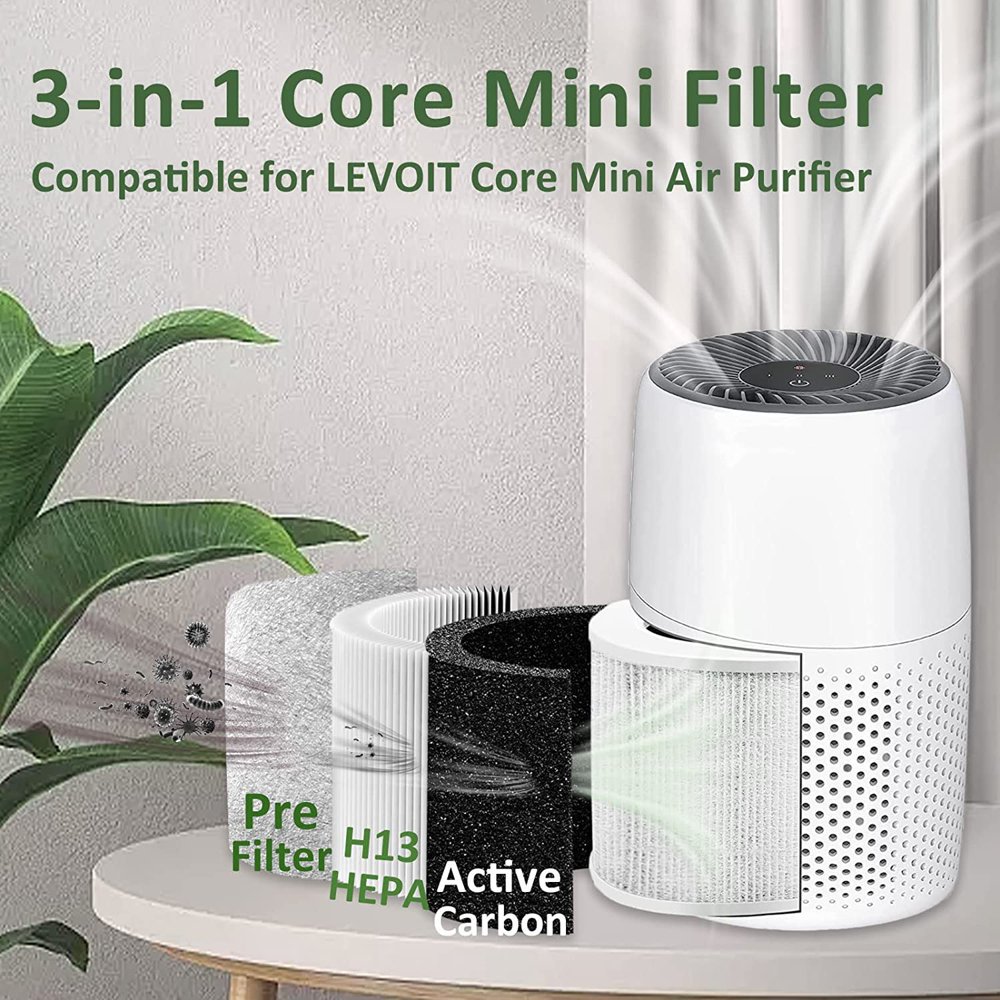 Lot De 2 Filtres De Rechange Pour Purificateur LEVOIT Core 200S - Filtre HEPA 3 En 1 - Compatible Core 200/200S