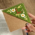 thumbnail image 4 of Personalized Hand Embroidered Corner Bookmark,Felt Triangle Page Stitched Handmade Bookmark,Unique Cute Flower Letter Embroidery Bookmarks Accessories for Book Lovers, 4 of 9