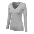thumbnail image 2 of JJ Perfection Women's Long Sleeve V-Neck Pullover Sweater with Plus Size, 2 of 3