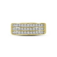 thumbnail image 2 of FB Jewels 10kt Yellow Gold Mens Round Diamond 3-Row Band Ring 1/2 Cttw, 2 of 3