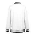 thumbnail image 6 of DYMADE Women Long Sleeve Pockets Contrast Fleece Bomber Fashion Coat, 6 of 6