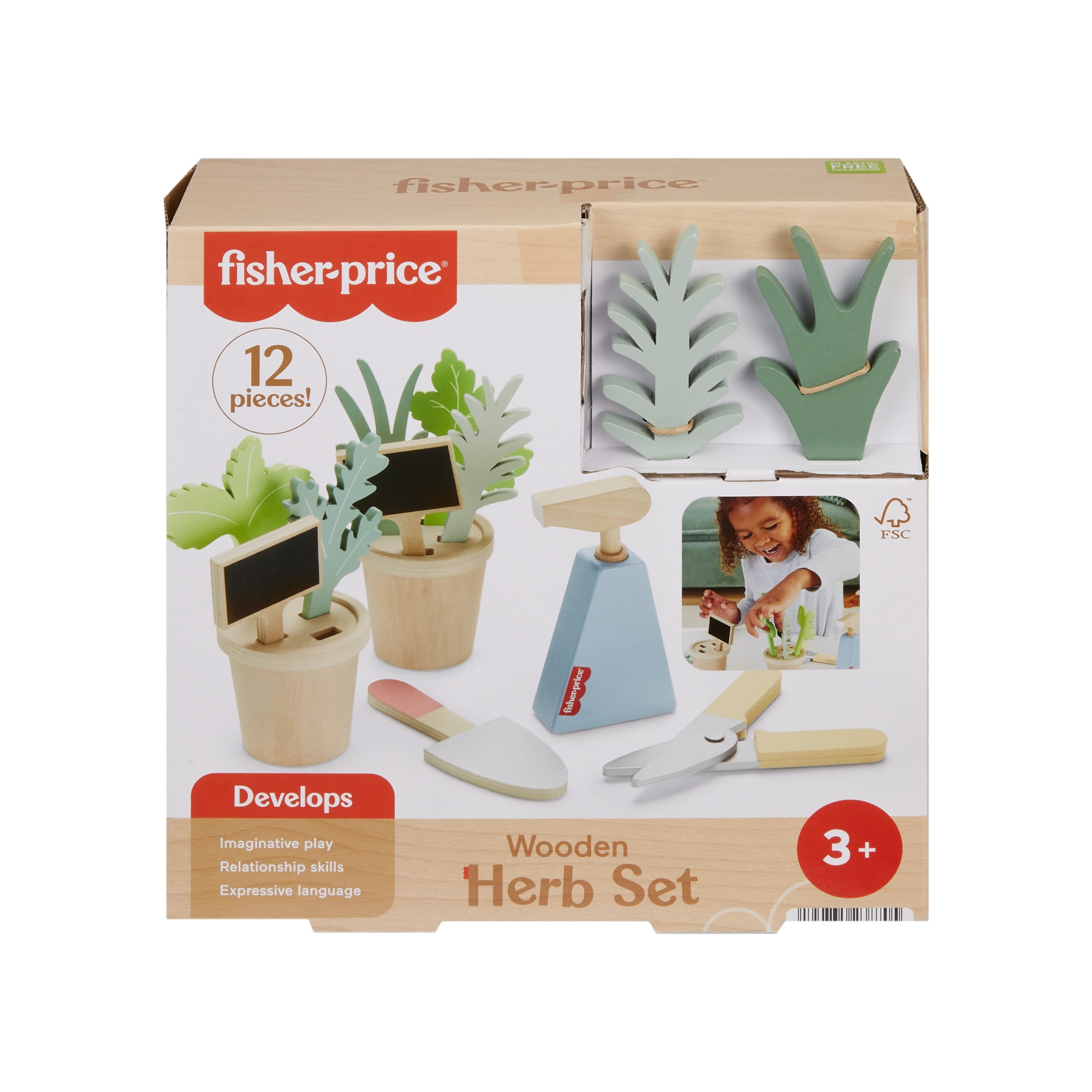 Fisher-Price Wooden Herb Garden & Tools Playset, 12 Pc - Walmart.com