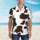 thumbnail image 2 of Fotbe Brown Cow Camisa Hawaiana para Hombre Unisex – Camisa Casual de Verano con Botones de Manga Corta de Algodón y Lino,3X-Large, 2 of 7