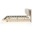 thumbnail image 5 of Queen Size Floating Bed Frame with 2 Large Backrests and Sensor Light, Velvet Upholstered Platform Bed Queen Size with USB Ports and Socket, Wooden Platform Bed for Boys Girls Adults Bedroom, Beige, 5 of 9