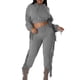 thumbnail image 1 of Suéter recortado con capucha para mujer, mallas con borde con flecos a la moda, pantalones elásticos, conjunto de dos piezas de manga larga para otoño e invierno Pompotops  qwe25111, 1 of 5
