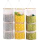 thumbnail image 1 of Bolsa de almacenamiento para colgar en la pared, organizador de armario impermeable sobre la puerta, organizador de bolsillo colgante de lino, 3 uds., 1 of 5
