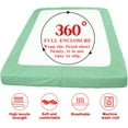 thumbnail image 5 of Microfiber California King Fitted Sheet, Wrinkle, Fade, Stain Resistant Deep Pocket Bed Sheet, Sea Green, 5 of 7