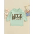 thumbnail image 2 of Suealasg Toddler Baby Girl Boy Knit Sweater Newborn Long Sleeve Crew Neck Letters Embroidery Knit Pullover Sweater Infant Girls Boys Easter Clothes 0-24 Months, 2 of 9
