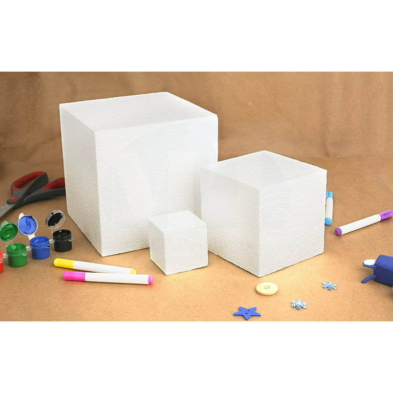 Hard Foam Craft Blocks / Cubes - Non-Squishy Polystyrene Bricks by MT  Products 