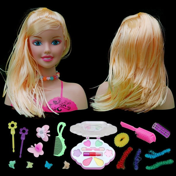 Kids Hairdressing Makeup Dolls, 35pcs/Set Hair Styling Doll Head
