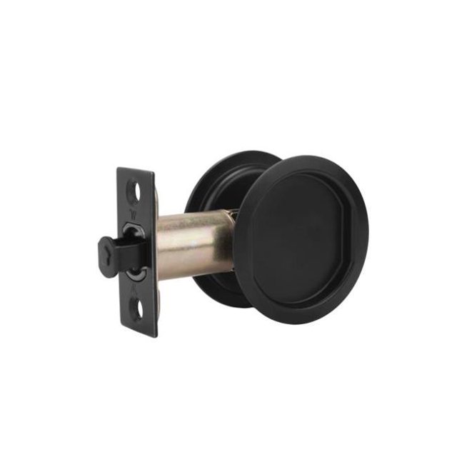 Serrure de Porte de Poche à Passage Rond avec Jeu Réglable et Pleine Lèvre &44; Noir