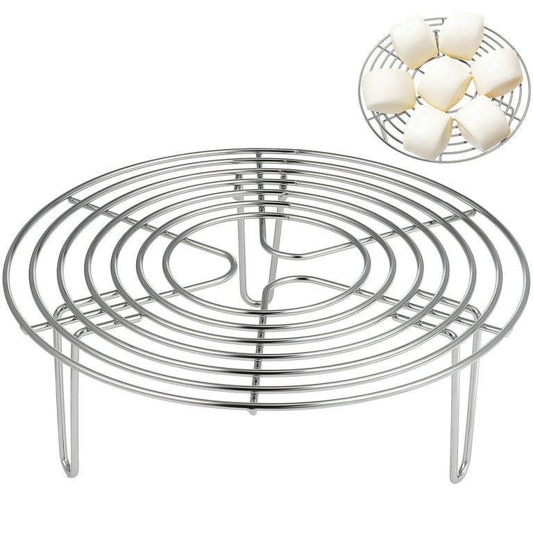 Stainless Steel Steamer Rack Multifunctional Round Cooling Rack for Steaming Cooking and Baking, Size: 20x20x7CM