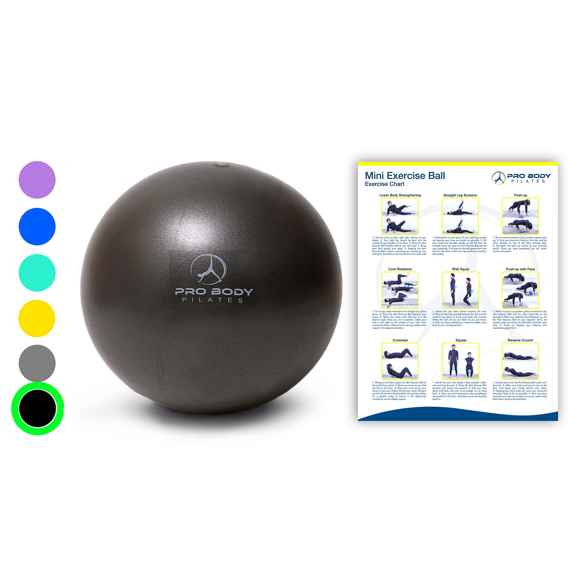 Barre Yoga Pilates /& Therapy Professional Mini Exercise Ball Ideal For Core