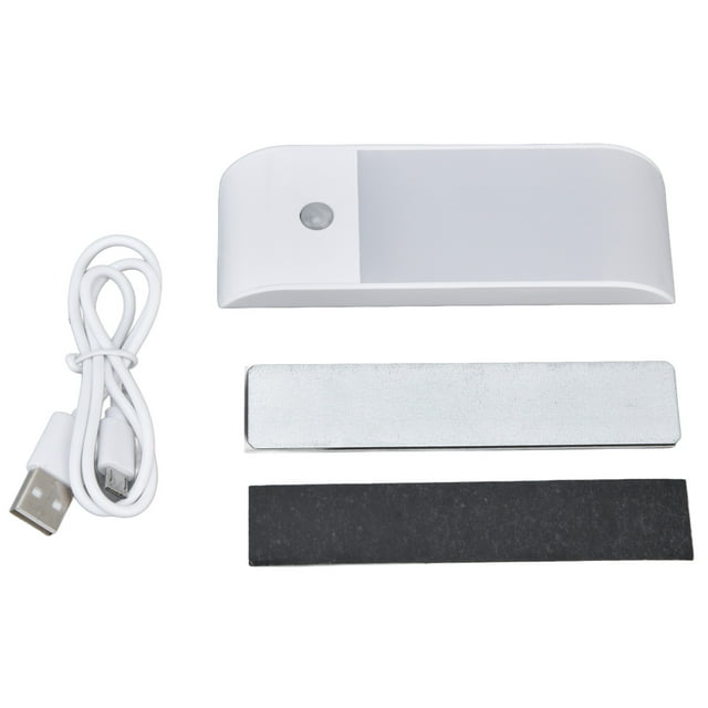 Luz nocturna con sensor de movimiento, recargable por USB, adhesiva, pequeña, 12 LED, para escaleras, armarios y armarios.