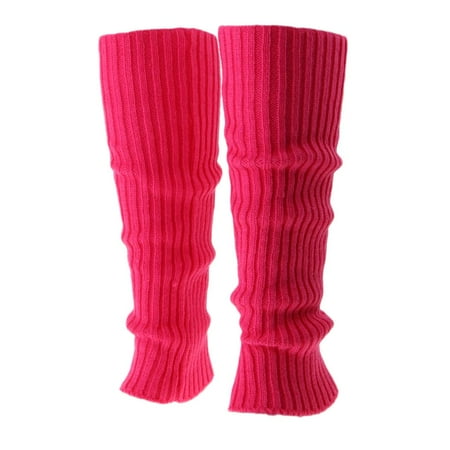 

Girls Lady Leg Warmer Sleeve Knit Knitted Crochet Long Stockings - Rose