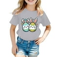 thumbnail image 1 of XDZJLR T-Shirts Filles Enfants Été Chaud Imprimé Mignon Pâques Imprimé Manches Courtes Col Rond Vêtements Décontractés 7-8 Ans, 1 of 4