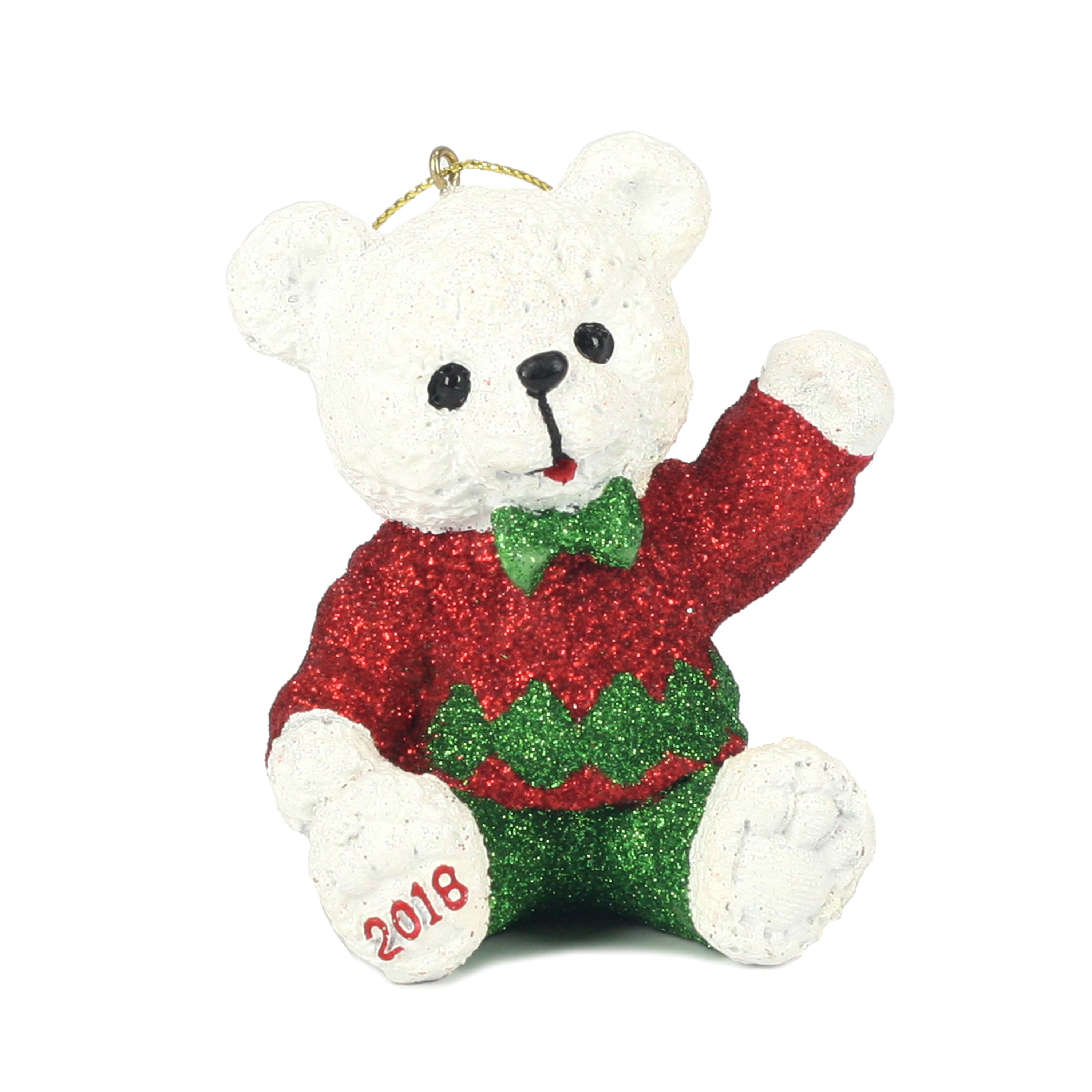 Holiday Time Snowflake Teddy Ornament-White Boy - Walmart.com - Walmart.com