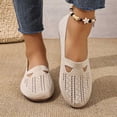 thumbnail image 5 of Miluxas Knit Flats for Women Round Toe Casual Flat Shoes Soft Comfort Lightweight Walking office Mary Jane Shoes Beige 7.5(40), 5 of 7
