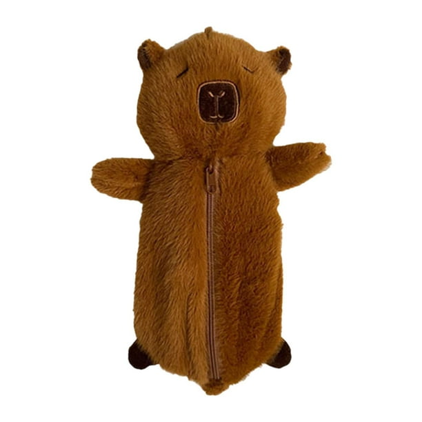 Estuche de peluche para lápices, estuche para bolígrafos, lindo bolso de papelería, suave, creativo, portátil, estuche para lápices, animal de peluche