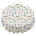 thumbnail image 2 of Excavator and Tree White Pattern Round Tablecloth 70"x70", Wrinkle Resistant Wipeable Table Cover for Kitchen Dining Room Picnic Patio and Party, 2 of 2