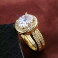 thumbnail image 7 of 8*10mm Oval Cut Cz 925 Silver, 18K Gold Plated Ring Sets Women's Rings Size 6-10, 7 of 7