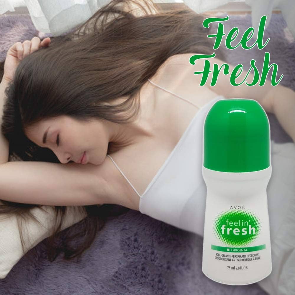 Avon Feeling Fresh Roll-On Anti-Perspirant Deodorant, 2.6 oz, Pack of 12 - Long-Lasting Protection