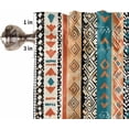 thumbnail image 5 of Kitchen Curtains and Valances Set, Bohemian Patterns Coloed Seamless Stitching Rod Pocket Window Valance 18 Inch Window Curtain Panels for Living Room Bedroom Laundry, 27.5x24in, 3 Pieces, 5 of 6