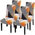 thumbnail image 1 of Housse de Chaise Extensible Imprimée Amovible, Jaune, 4 Pièces, 1 of 2