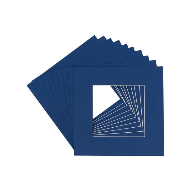 Bottle Blue Acid Free 20x20 Picture Frame Mats with White Core Bevel