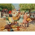 thumbnail image 2 of Tivadar Josef Mousson 18x15 Gold Ornate Wood Frame and Double Matted Museum Art Print Titled - At the Market (1929), 2 of 4