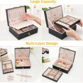 thumbnail image 2 of Jewelry Box Organizer for Women, Earring Organizer Multi-layer Large Jewelry Storage Boxes PU Leather Jewelry Display Case, 2 of 5