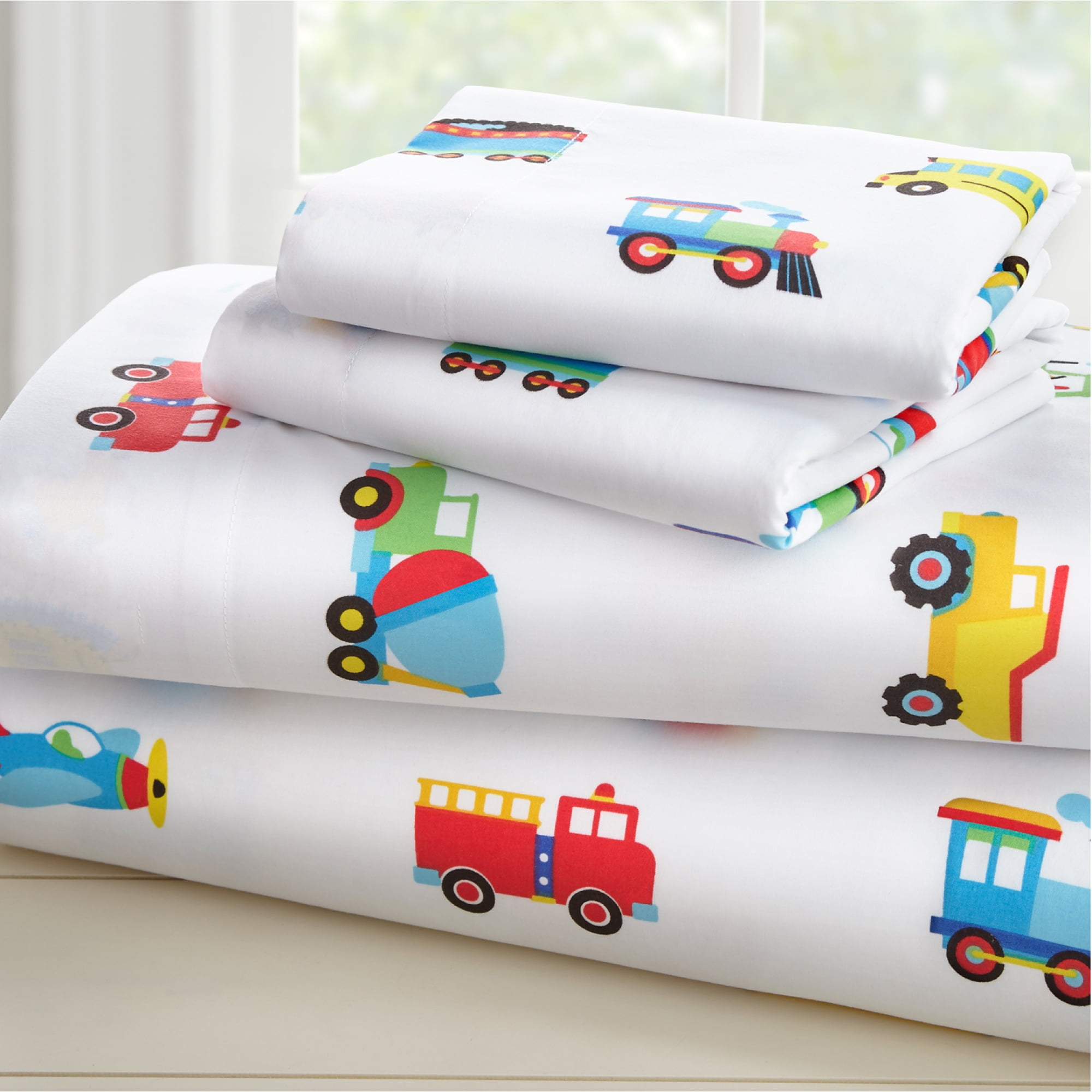 Wildkin Kids 100% Cotton Sheet Set for Boys and Girls - Toddler (Trains ...