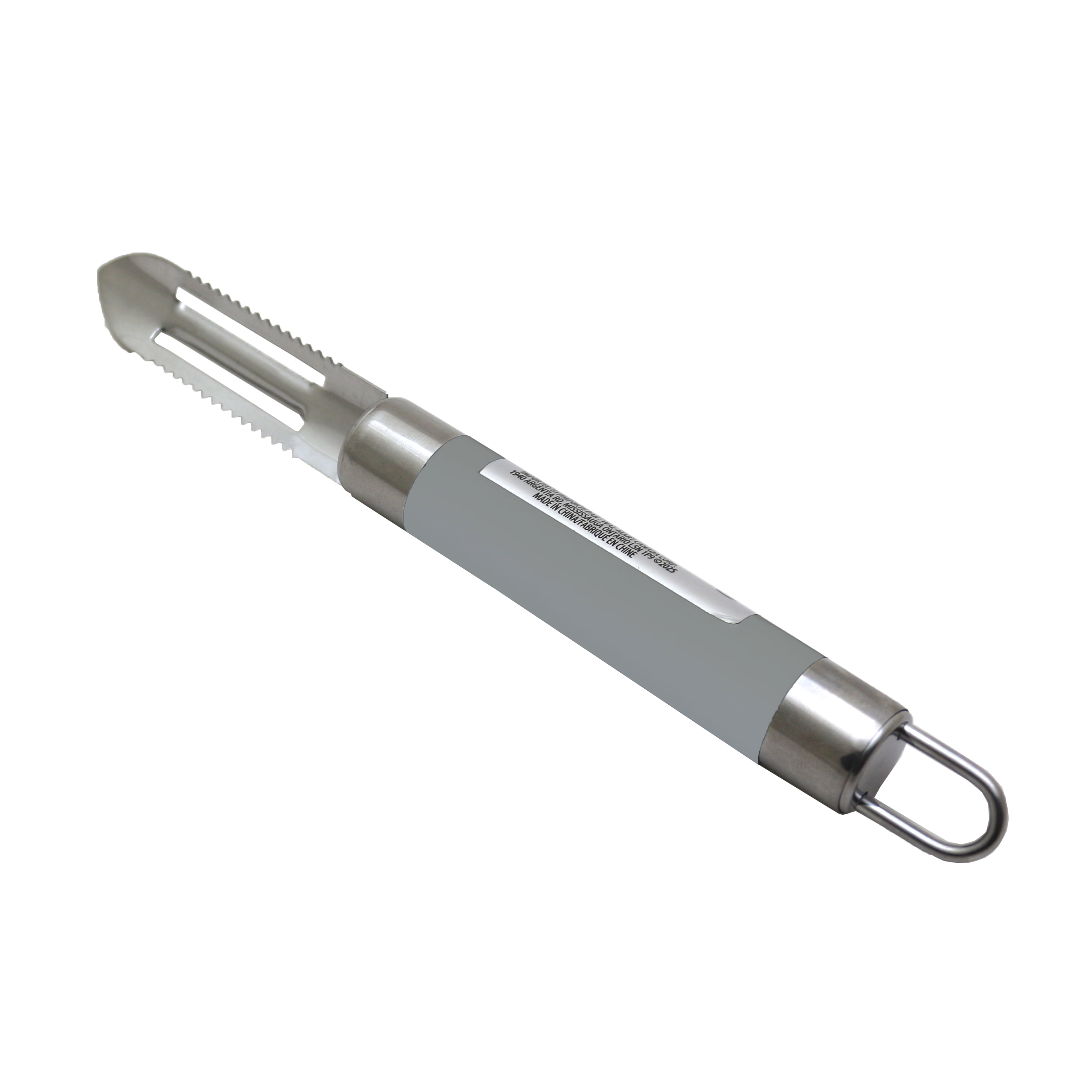 Mainstays Stainless Steel Vegetable Peeler with Serrated Blade Available in Teal, Grey, and Blue, Mainstays Peeler