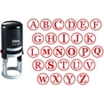 thumbnail image 1 of Custom A-Z Alphabet Stamp in Red Ink Monogram Round Rubber Stamp Self Inking Initial Stamp SHINY Mini Stamper 20 mm, 1 of 1