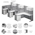 thumbnail image 3 of Office in an Hour 3 Person L Cubicle Desk Set in Pure White - Engineered Wood, 3 of 10