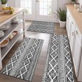 thumbnail image 2 of Black Geometric Triangle Diamond Pattern Kitchen Rugs Sets Of 3,Kitchen Runner Rugs Non Skid Washable,Decorative Kitchen Floor Mats for Kitchen,Sink,Laundry,17"x30"+ 17"x47" + 17"x59", 2 of 6