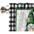 thumbnail image 5 of St. Patrick''s Day Kitchen Window Valances, Lucky Shamrock Clover Gnome Valance, White and Black Buffalo Plaid Small Curtain Rod Pocket Light Filtering Bathroom Living Room Decor Curtains 54x18 Inch, 5 of 6
