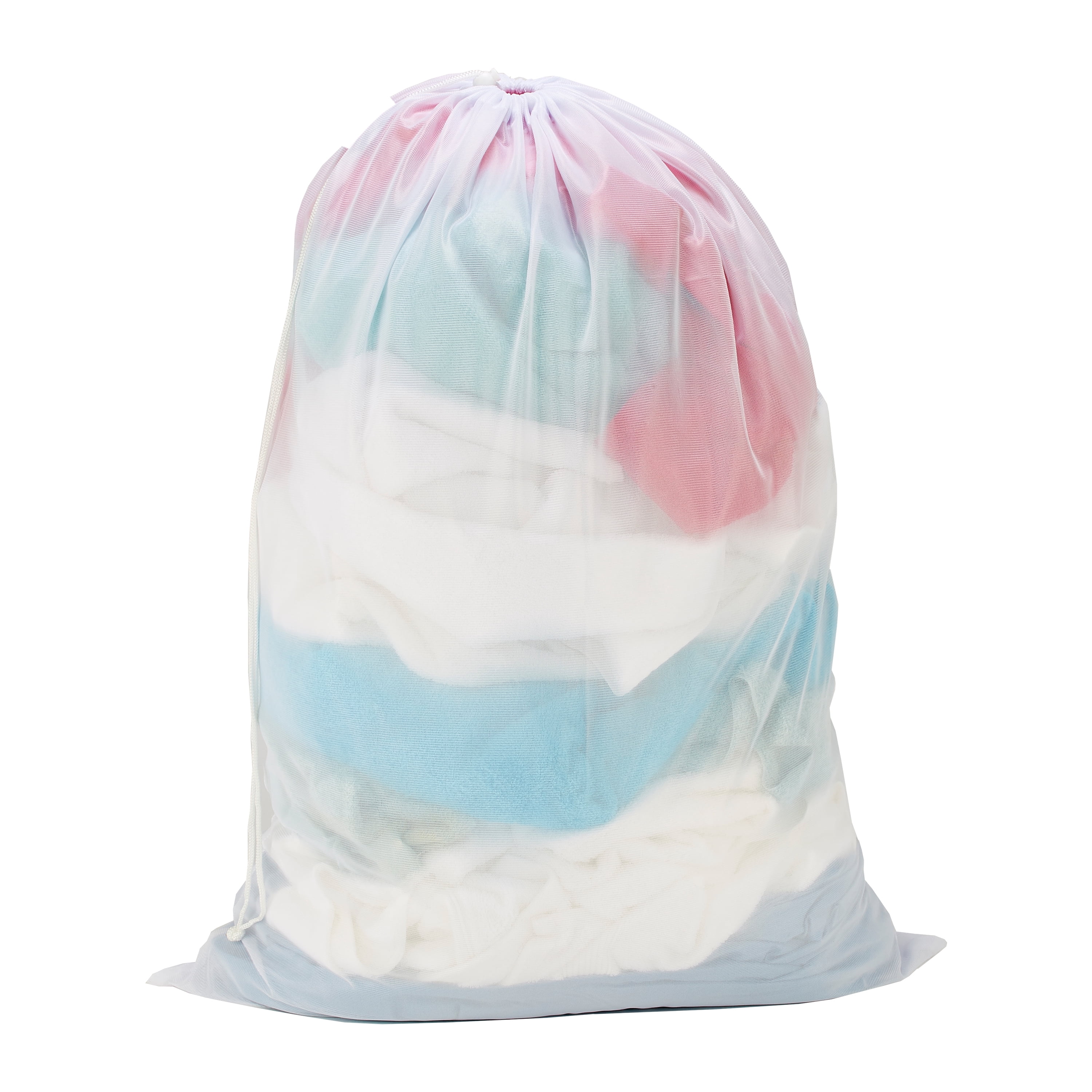 Laundry 360 2 Pack Sanitized Mesh Laundry Wash Bag, White, 36" x 24" x 7"