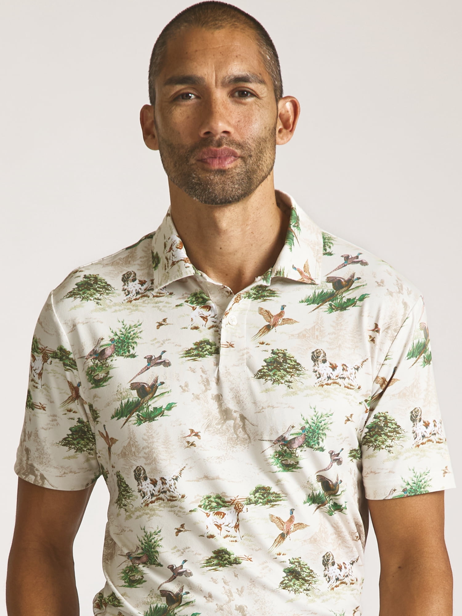 Chaps Men’s and Big Men’s Everyday Performance Printed Polo, Sizes S–2XL
