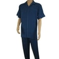 thumbnail image 3 of Men 2pc Walking Leisure Suit Short Sleeves By DREAMS Fancy 265-31 Sailor Blue, 3 of 8